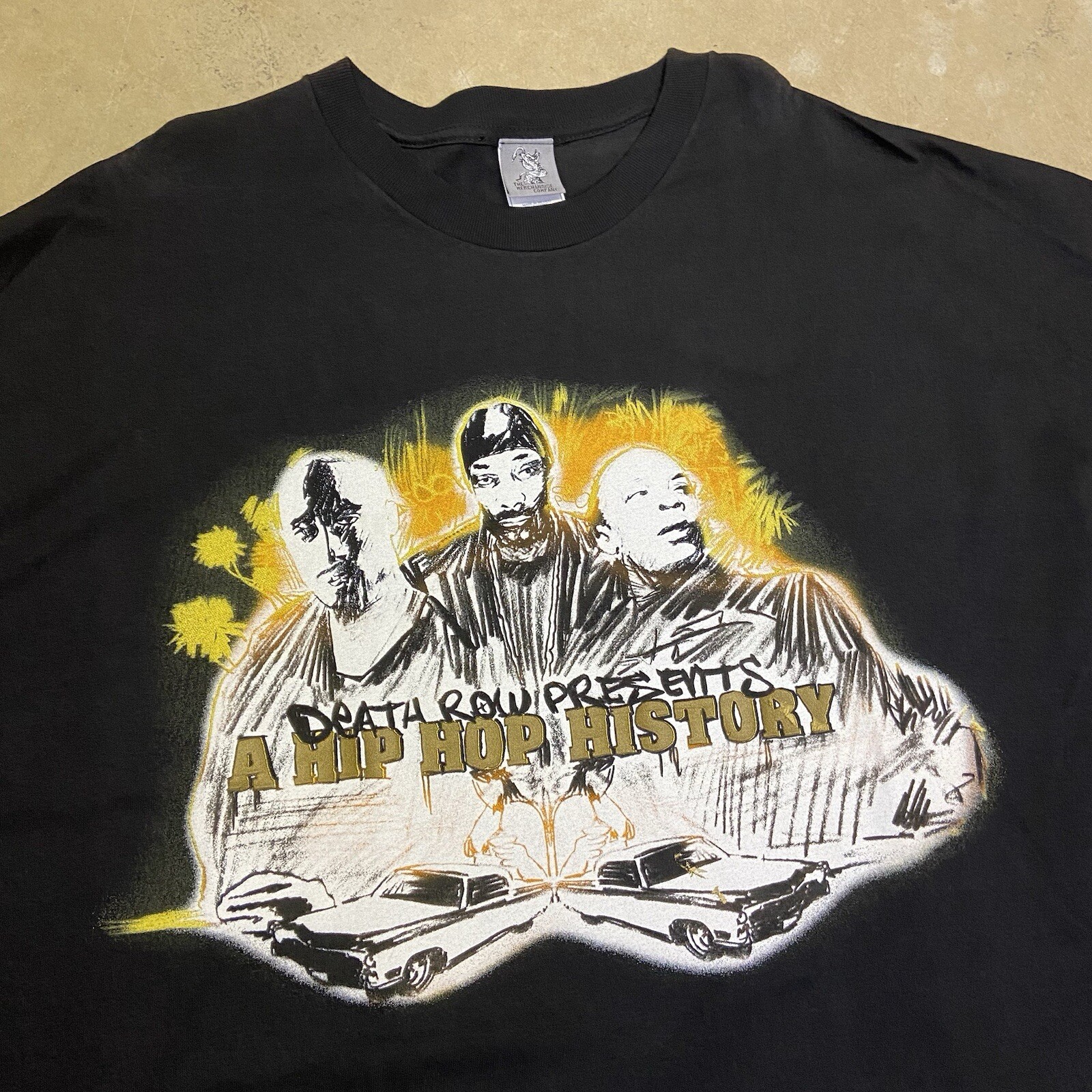 FILA Maglietta Vintage 2005 Death Row A Hip Hop History Tupac Snoop Dogg Rap Taglia 3XL