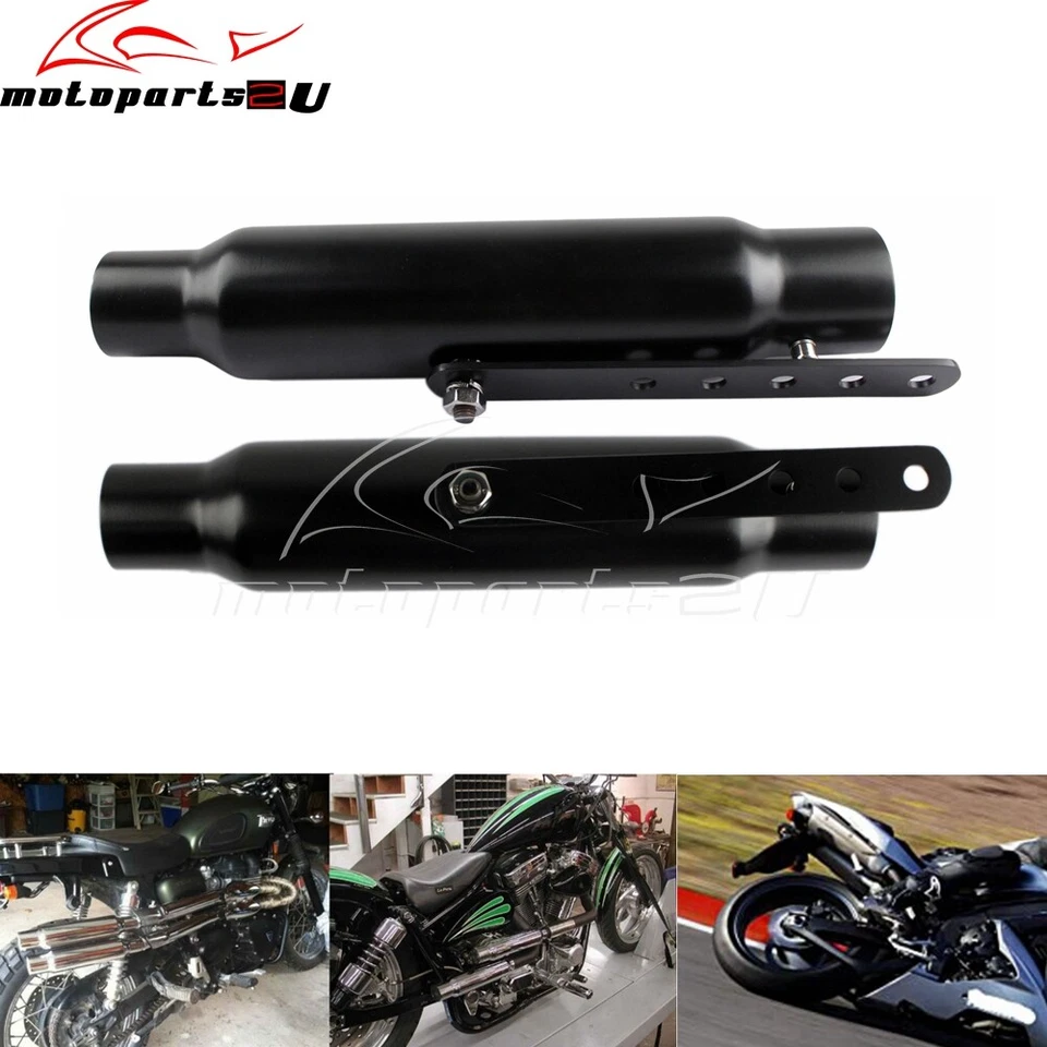 Tubo silenciador corto para motocicleta Shorty GP escape para entrada/salida 1 1/2" y 1 3/4" Foto 3 de 4