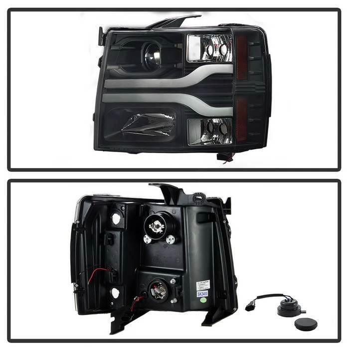 Faros proyectores Spyder 5083609 LED DRL para 07-14 Silverado 2500HD/3500HD Foto 2 de 4