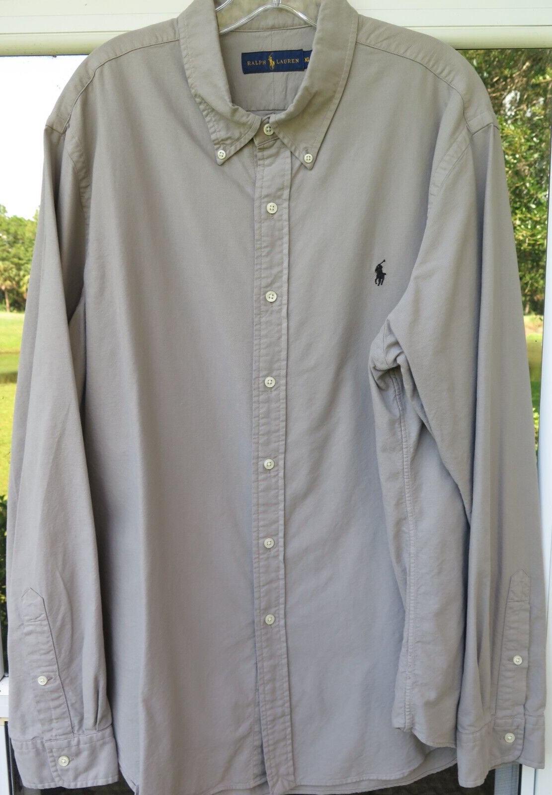 Polo uomo Ralph Lauren recente puro cotone tinta unita verde nero pony casual XL