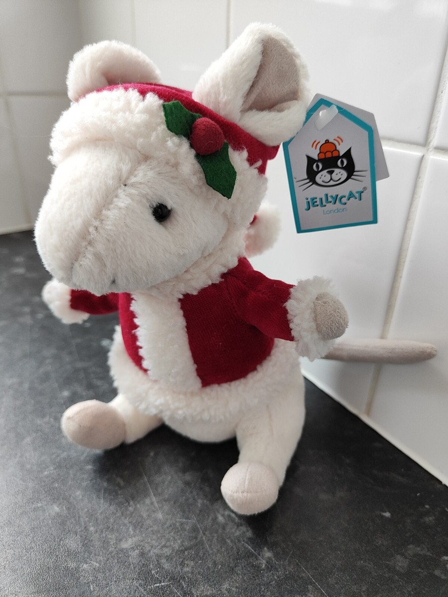 New Jellycat Merry Mouse Soft Toy Plush In Christmas Outfit Red