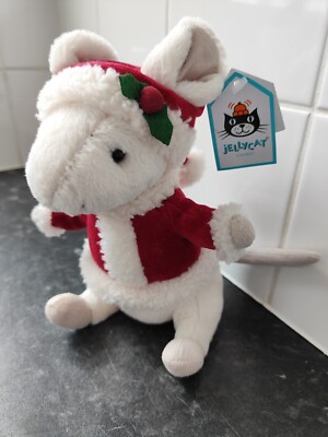 New Jellycat Merry Mouse Soft Toy Plush In Christmas Outfit Red