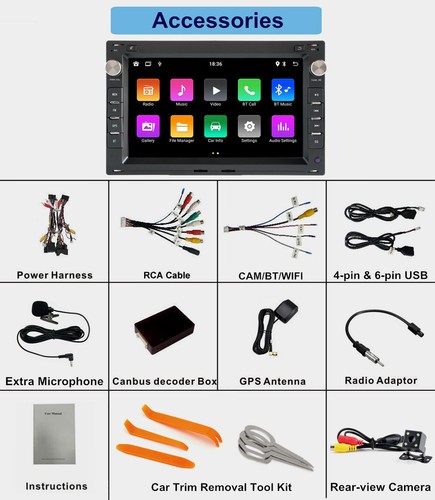 Head Unit Car Radio Stereo Sat Nav CarPlay BT For VW Golf MK4 Transporter T4 T5 - Picture 12 of 14