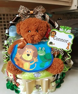 jungle theme diaper cake