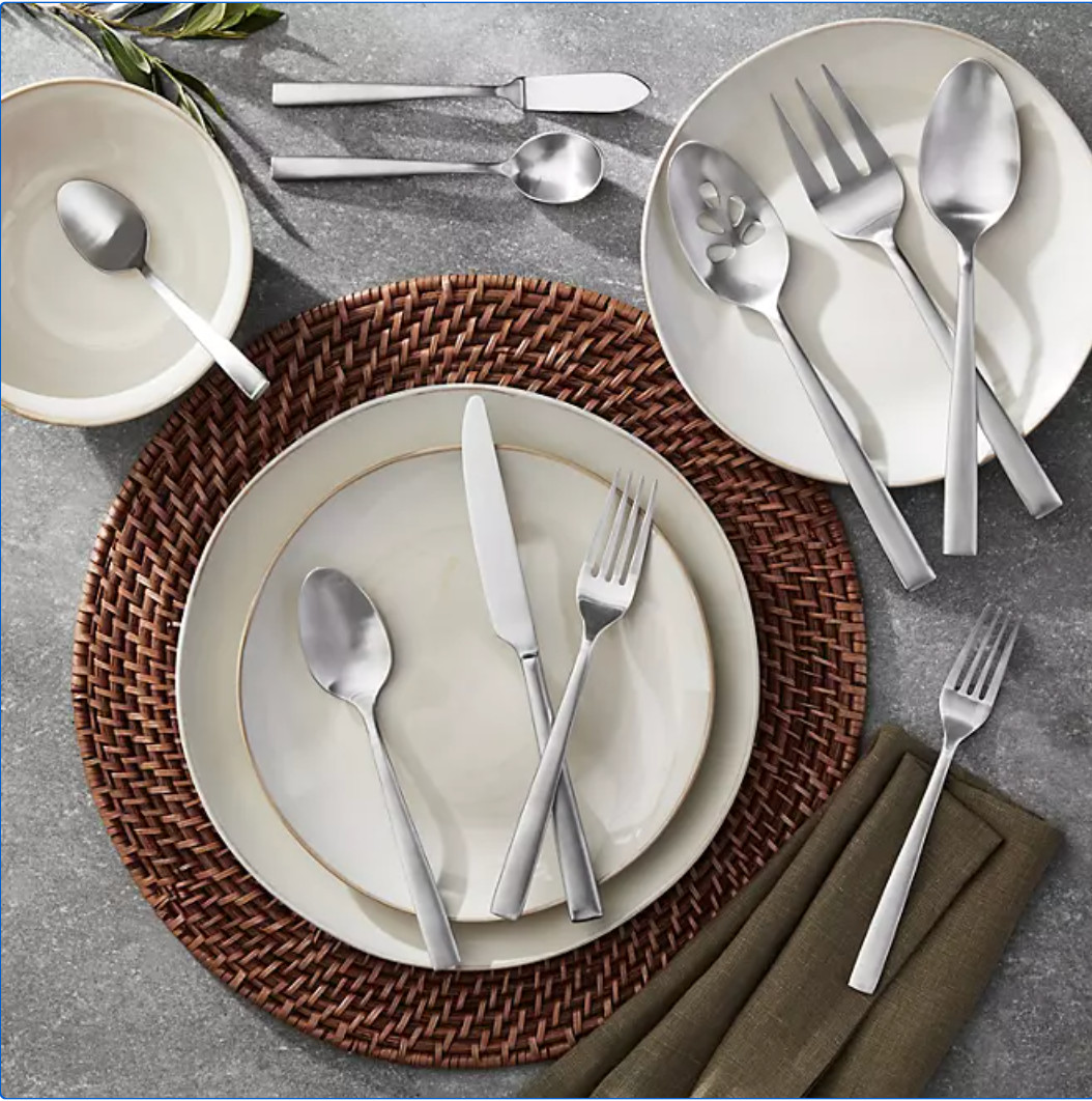 Member's Mark Premium 65 Piece Stainless Steel Flatware Set, Brushed Finish
