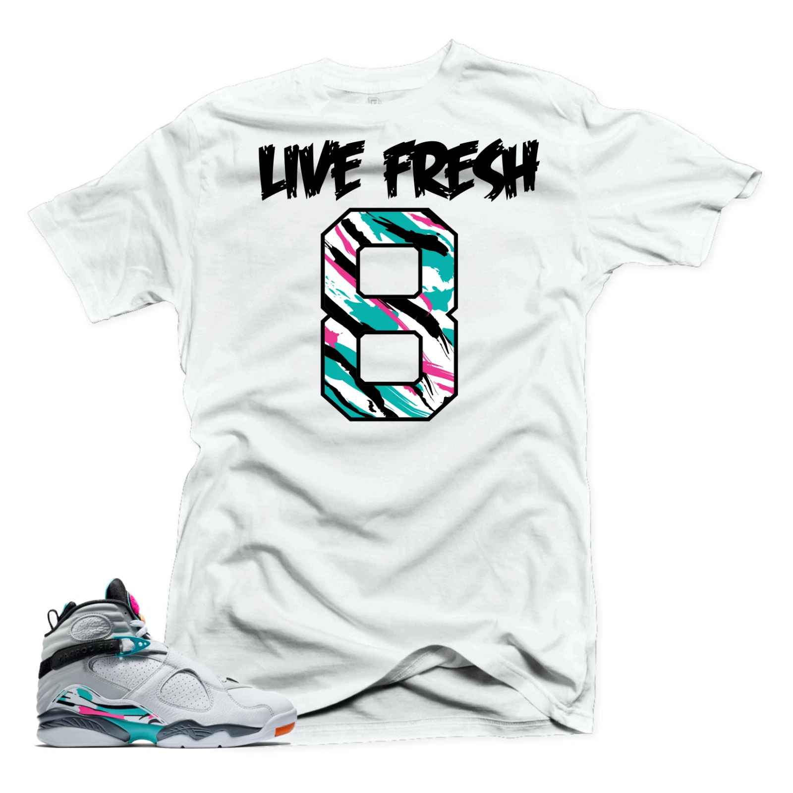 Shirt to Match Jordan 8 South Beach-Live Fresh White Tee
Opens in a new window or tab
