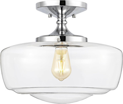 Marfa 14'' Glass & Iron LED Flush Mount - Modern Farmhouse & Rustic Style