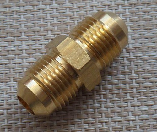 3/8 Klimaanlagen Verschraubung Set 2 Stück - Messing Doppelnippel Für Kupferrohre