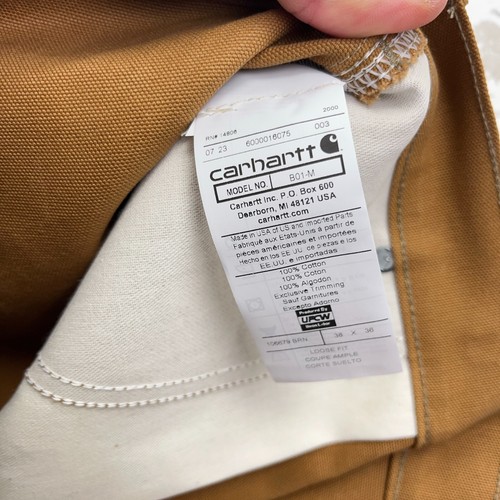 Carhartt Pants Men 38x36 Brown Loose Fit Duck Canvas Double Knee USA Baggy B01 - Picture 6 of 17