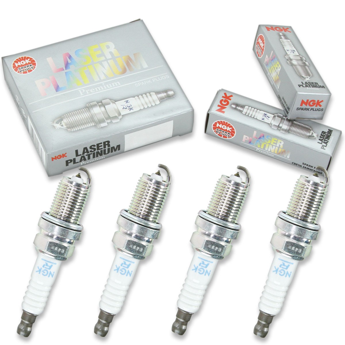 4 pcs NGK Laser Platinum Spark Plugs for 2007-2008 Hyundai Sonata 2.4L - po