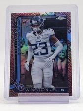 KEVIN WINSTON JR 2025 TOPPS CHROME ROOKIE FOOTBALL LEATHER REFRACTOR #375 Q3098