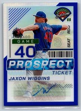 2024 Panini Prospect Edition Ticket Jaxon Wiggins #17 Auto Blue Holo /149