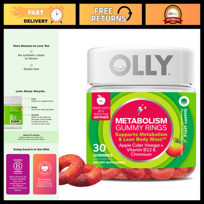 Metabolism Gummy Rings, Cellular Energy Supplement with ACV - 30 Count, Vegan, G