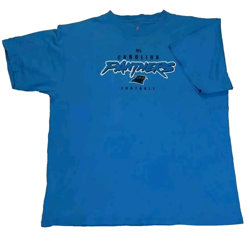 NFL Carolina Panther's Herren Xl Kurzarm T-Shirt Blau Grafik Football