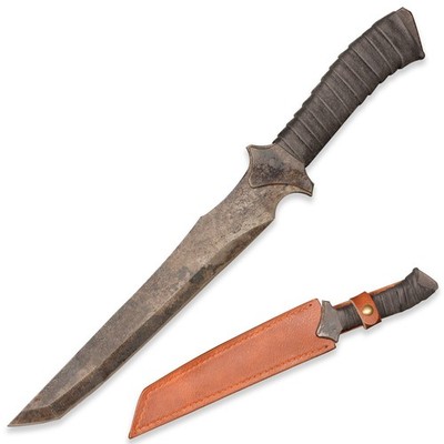 13.8 in Handmade Manganese Steel/Dagger Short Knife/Outdoor/Leather Sheath