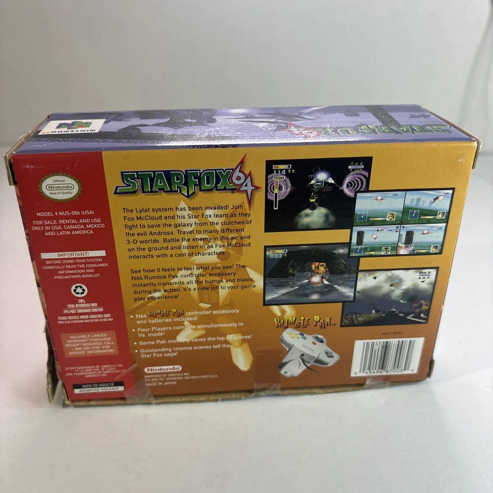 Star Fox 64 Rumble Pak Set (Nintendo 64 N64, 1997) Complete CIB Authentic Tested - Image 3 of 4