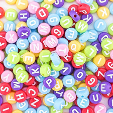 1600Pcs Colorful and White round Letter Pony Beads A-Z, 4X7Mm Acrylic Alphabet B