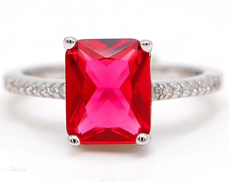 3CT Heat Treated Rubellite Tourmaline 925 Sterling Silver Ring Sz 8 U1-5