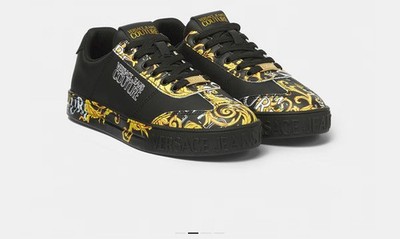 Versace Jeans Couture Shoes in Black & Gold -  Court 88 Sneakers US 10 / IT 43