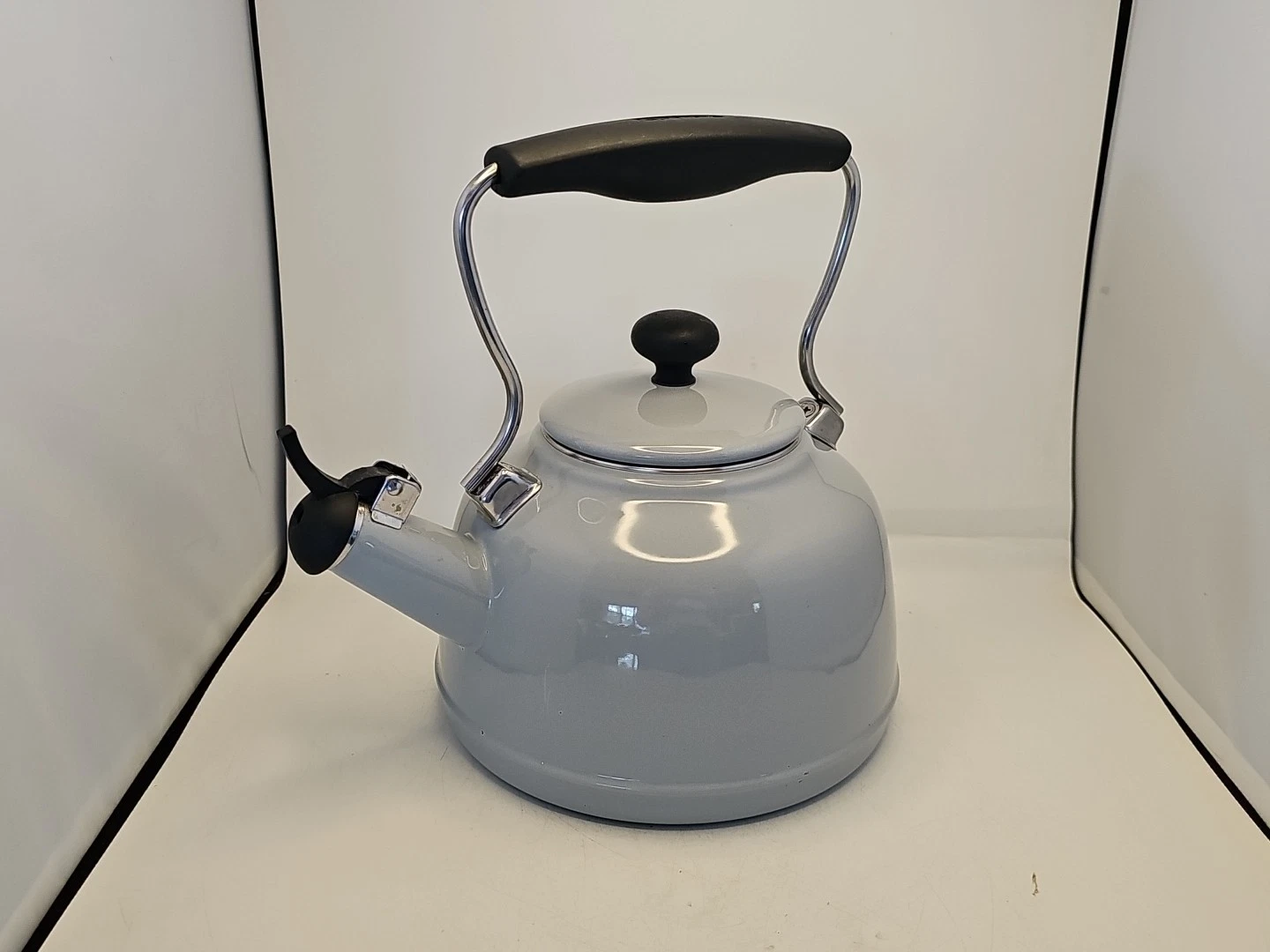 Chantal Classic Gray Graphite Color Enamel on Steel Tea Kettle Teapot Whistling