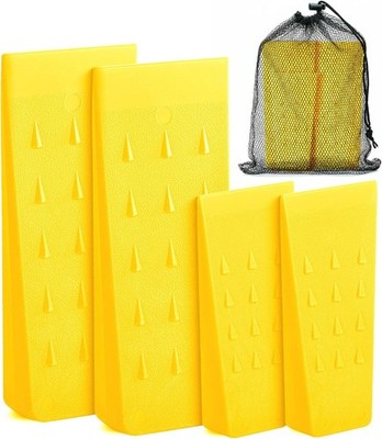 UNCO- Tree Felling Wedges with Spikes, 4 Pcs, 5.5'' and 8'', Yellow, Plastic Wedge