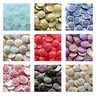 Rutkovsky 111-95014 Schneeflocke Cabochon Pressperlen Tschechisches Glas 21...