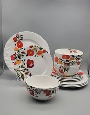 Kim Parker Gourmet Basics by Mikasa Tulips Floral Dinnerware Set Boho Dishes