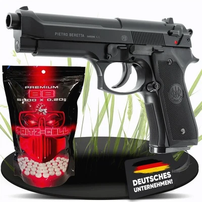 UMAREX SET Beretta M92 FS HME Black 6mm Spring <0,5J 12R + Beutel Rot - ohne FSK