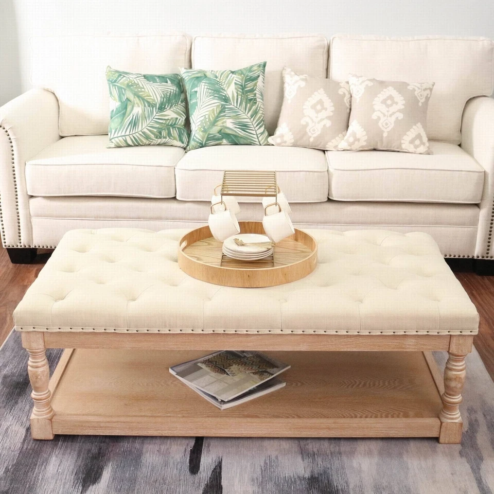 Tubbs 48-inch Tufted Cocktail Shelved Ottoman - Image 4 of 4