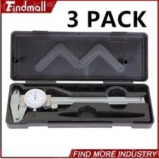 Findmall 3 Pack 6" / 0.001" Dial Caliper Stainless Steel Shockproof Of One Inch