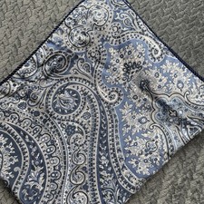 Ralph Lauren Pillow Shams Paisley Blue w/Rope Edge Set of 2 Cottagecore