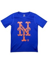 NY Mets Youth Medium 10/12 Blue T-Shirt MLB Genuine Merchandise Logo