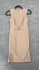 Calvin Klein Petite Tan Belted Tailored Mini Dress Womens 2P Officewear Classic