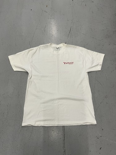 Vintage Yahoo Canada Shirt XL 90s Y2K Tech White Search Auction NOS - Picture 3 of 7
