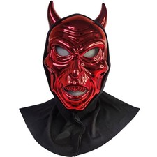 Metallic Red Devil Demon Halloween Party Mask Costume Adult Masquerade