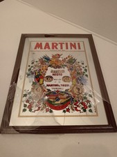 Werbung Martini Rosso Wermouth Werbe Spiegel In Originalverpackung 25cm X 33cm