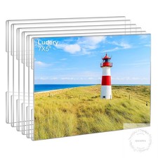5x7 Acrylic Picture Frames Set of 6, Clear Photo Frame for Wall with Tape, Clear
