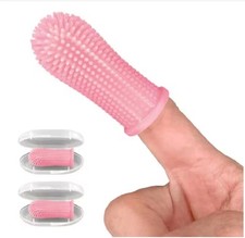 2pcs Pet Toothbrush, 360 Dog Tooth Cleaning Set, Cat Finger Cover Toot-hbrush