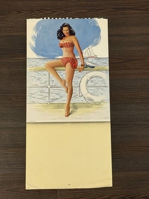 Vintage 1952 Pinup Girl Calendar Sample The Captains Mate Florence Kroger Art