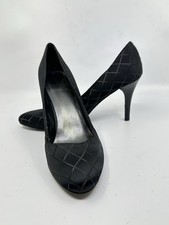 Nine West Womens Blk Satin High Heel Pumps Sz 8M Pre-owned 