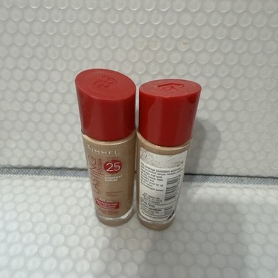 2x Rimmel Lasting Finish With Comfort Serum Foundation #100 Ivory As Is
