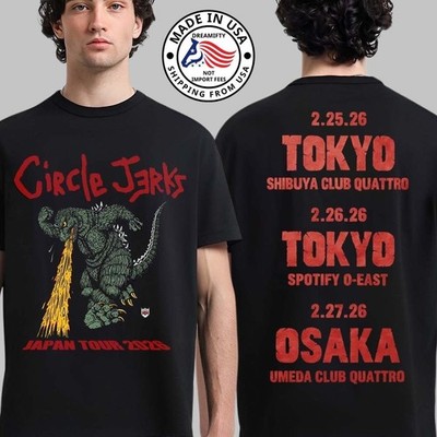 Circle Jerks Japan Tour 2026 Godzilla Unisex T-Shirt | eBay