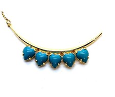 Necklace by Mariana Woman Five Heart Turquoise Swarovski Crystals
