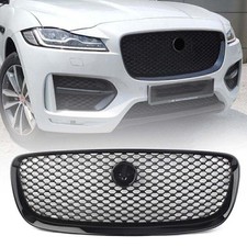 Front Upper Vent Grille Gloss Black Mesh Radiator Fit Jaguar F-pace 2016-2020