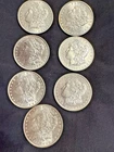 7 Coin Lot of Mixed Date AU/BU Morgan Silver Dollars - 90% Silver