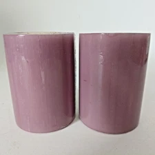 NIB Home Interiors and Gifts VTG 2 Pillar Candles 4" Lavender / Lilac Blossoms