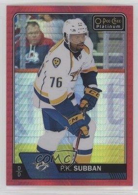 2016-17 O-Pee-Chee Platinum Red Prism 70/199 PK Subban #60 0b3