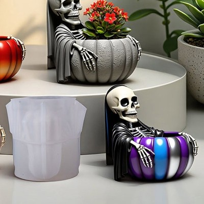 Skull Pumpkin Silicone Mould For DIY Resin Jewelry And Halloweens Planters