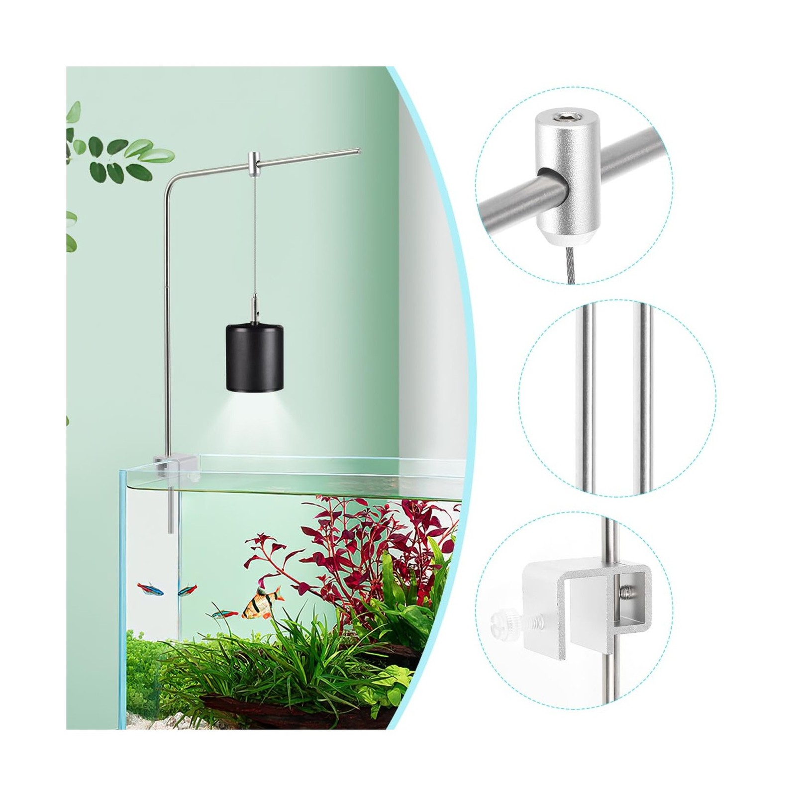 iplusmile Fish Tank Light Stand Kit, Aquarium Lighting Holder, Fish... Fast Ship