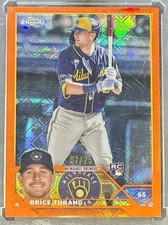 Brice Turang 2023 Topps Chrome Logofractor #/25 Orange Refractor RC